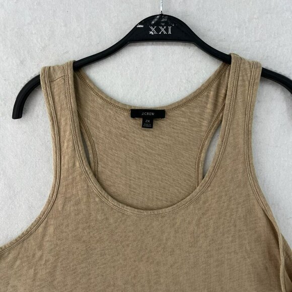 J.Crew Tank Top Women's Sz 2X Brown Plain Basic Scoop Neck Racerback Lightweight - Picture 5 of 9